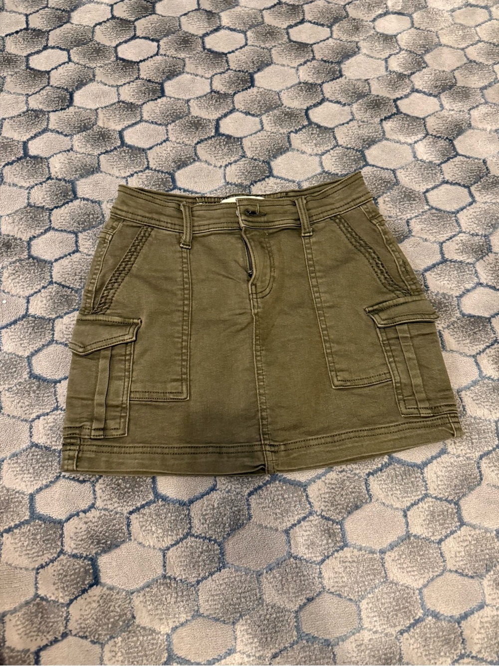 Olive Cargo Pocket Mini Skirt